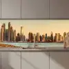 Skyline - Kanaal - Wolkenkrabbers keuken achterwand 2 middel zz_3dshopping