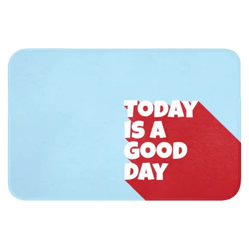 Today is a good day - Rood - lichtblauw Badmat klein -3d