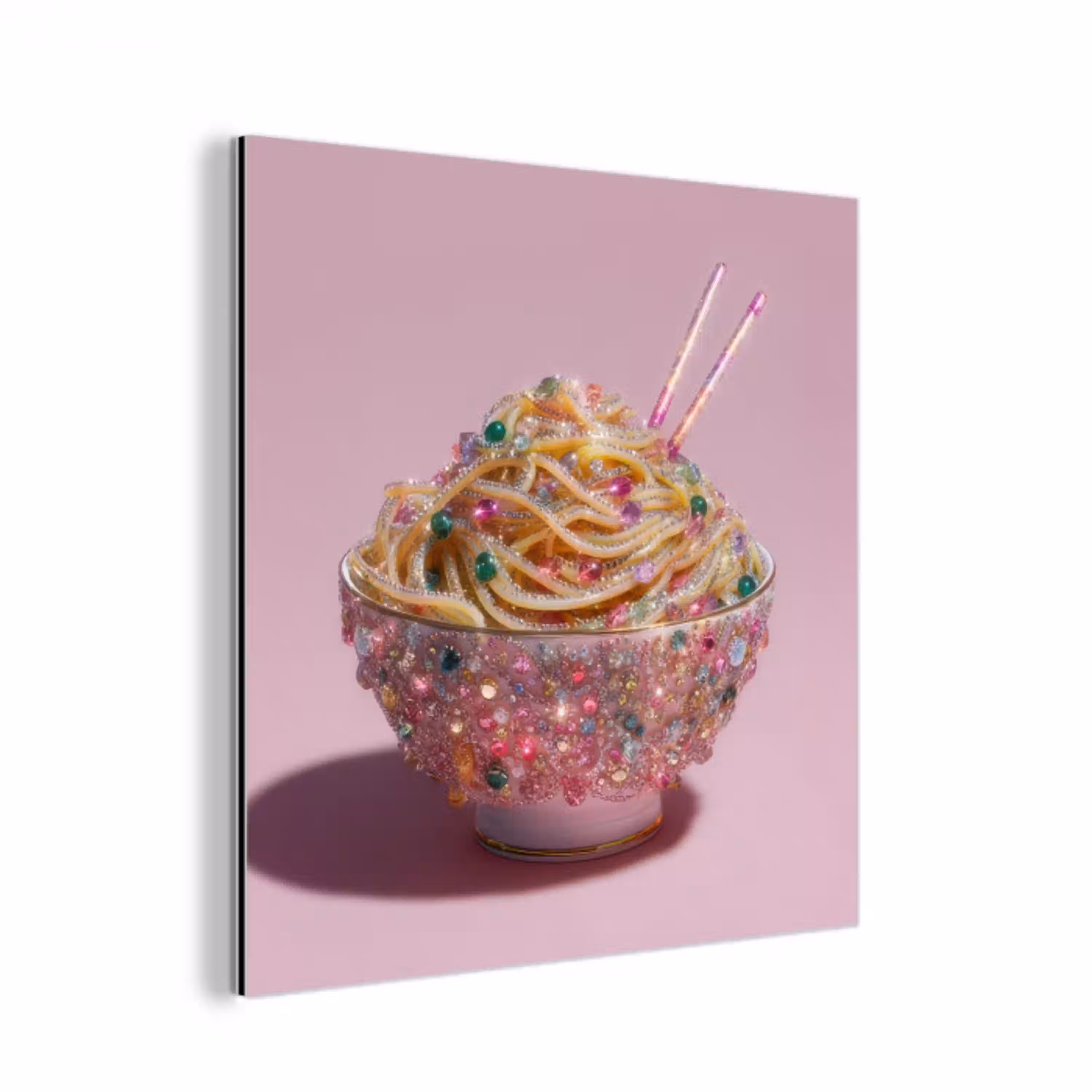 Noodles - Edelstenen - Stokjes - Roze aluminium wit klein -3d