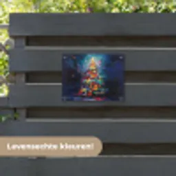 Kerstboom - Kerst - Abstract - Kleurrijk tuinposter los doek klein -sfeer3