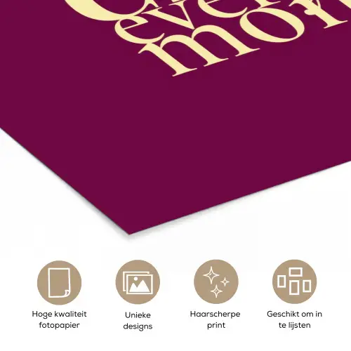 Cherish every moment - Cocktailglas - Bordeaux poster papier klein -closeup_NL
