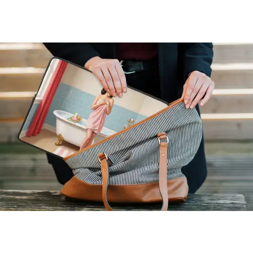 Badkamer - Vrouw - Roze laptophoes neopreen klein -tas