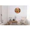Tijger - Kleurrijk - Palmen - Cactus Wandcirkel aluminium klein -woonkamer