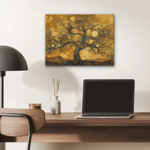 Boom - Levensboom - Abstract - Goud PET vilt klein -sfeer5