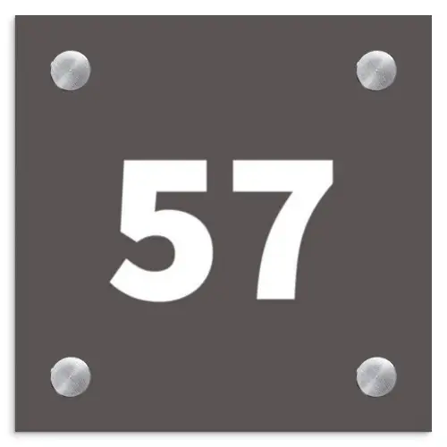Grijs - Traditioneel Naambord Vierkant klein -3d
