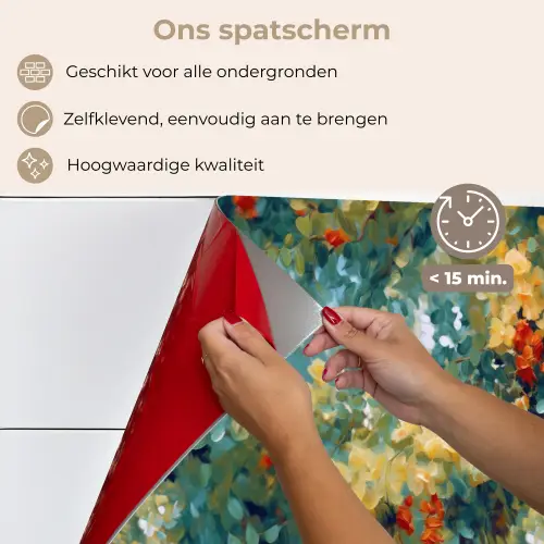 Geel - Bloemen - Groen - Bladeren keuken achterwand spatscherm klein 900 -spatscherm_NL