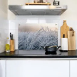 Rijp - Gras - Kristallen - Winter - Minimalistisch Inductie beschemer met haakjes klein -sfeer2