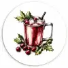 Drank - Winter - Cocktail - Rood KitchenYeah - Keuken - Wandcirkel Forex klein -3d