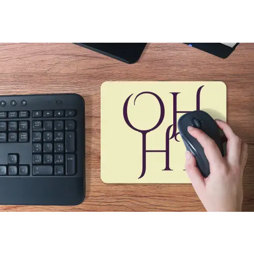 Oh hi - Geel - Monogram muismat rubber klein -toetsenbord