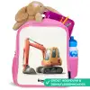 Graafmachine - Getekend - Oranje Kinderrugzak - Roze middel -inhoud_NL