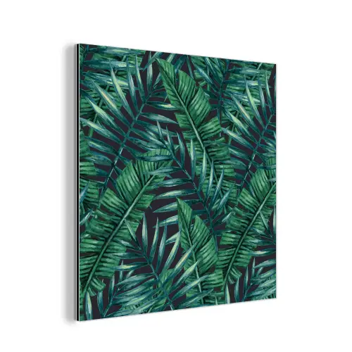 Bladeren - Inductie beschermer - Jungle - Tropical aluminium wit klein -3d