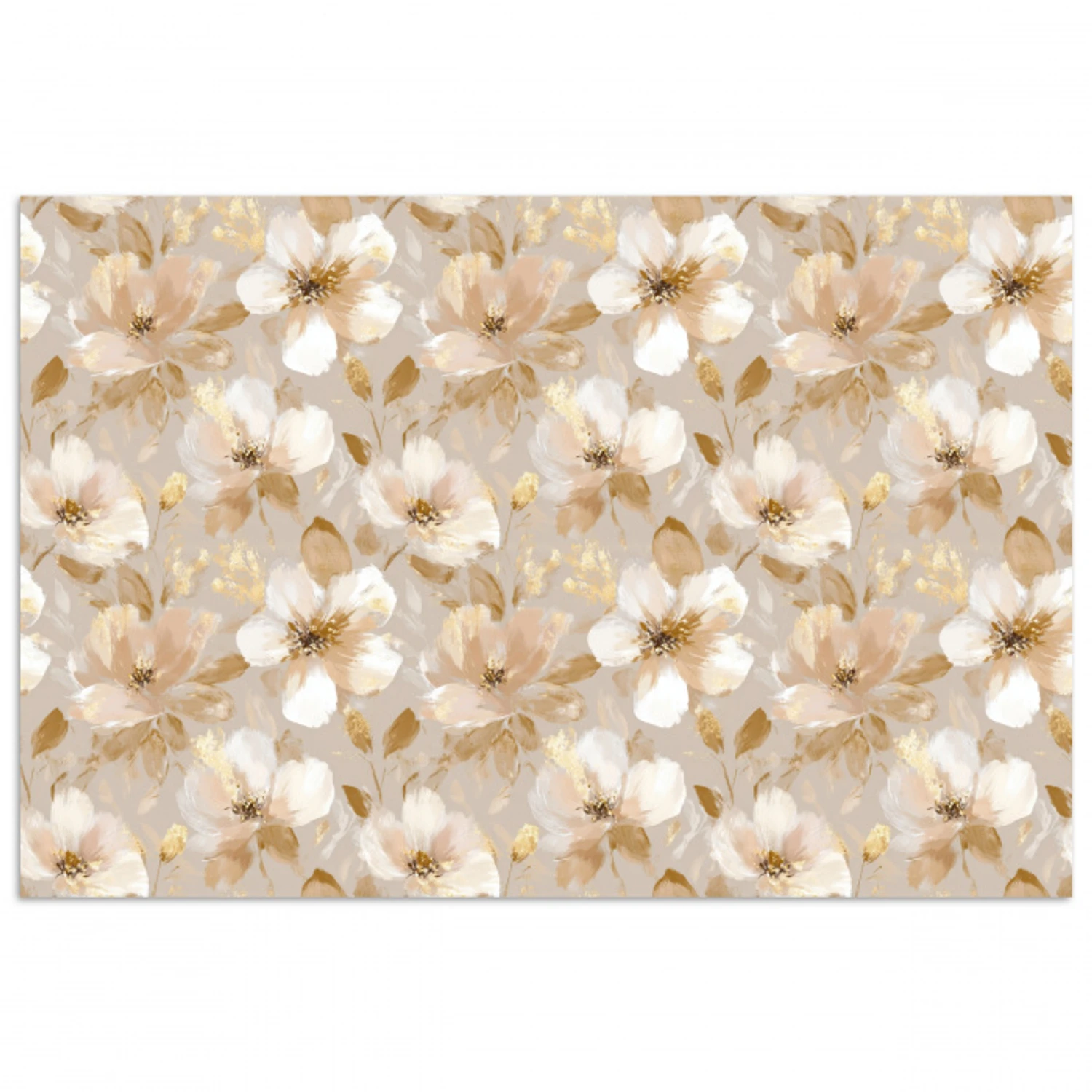 Bloemen - artistiek - Goud poster papier klein 62 -3d