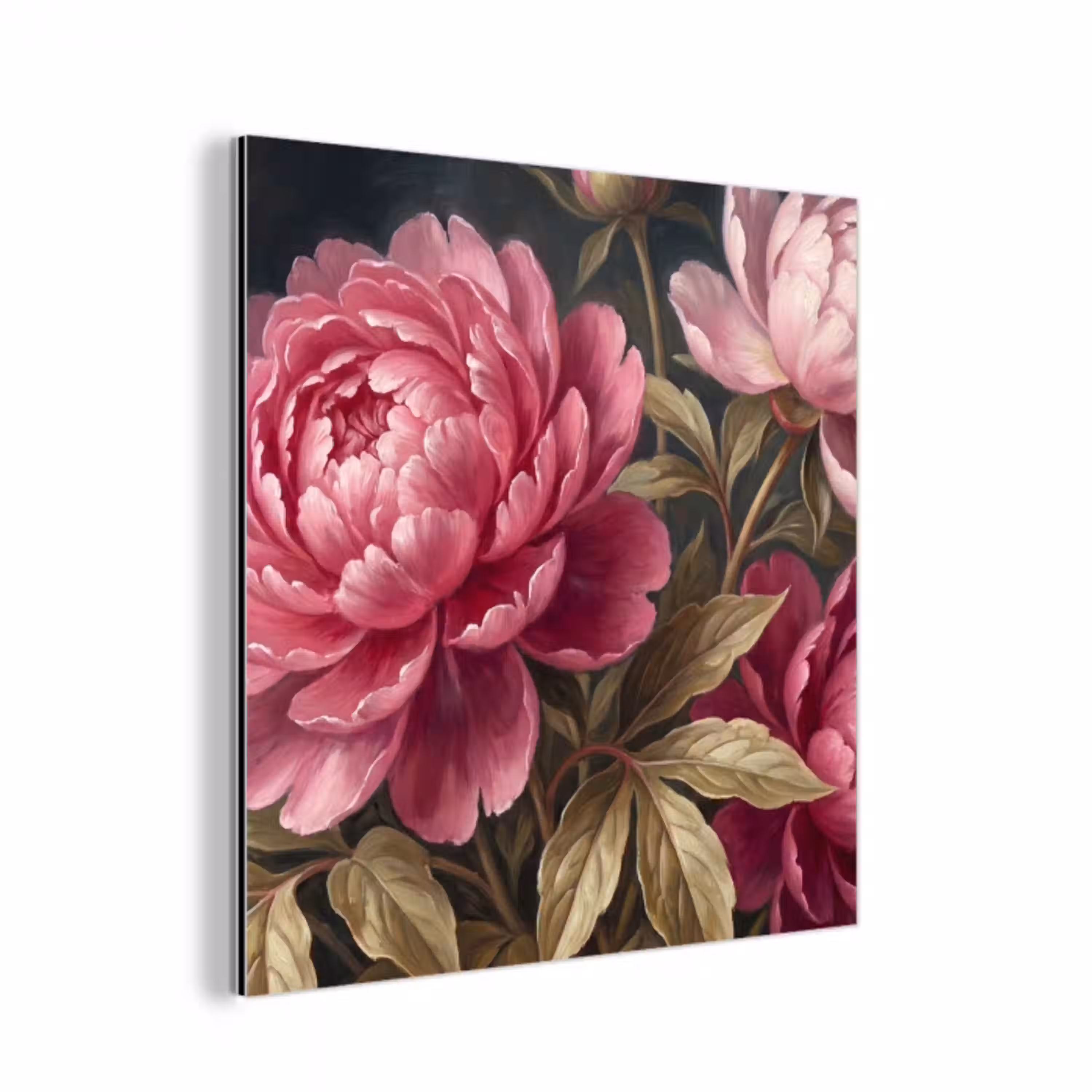 Bloemen - Roze - Klassiek - Natuur aluminium wit klein -3d