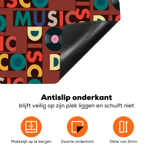 Retro - Disco - Muziek - 70s - Multi Inductie beschermer vinyl 3mm klein 276 -zzzzzzz-td-onderkant