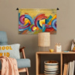 Abstract - Cirkels - Schilderij - Kleurrijk - Dynamisch Wandkleed katoen klein -wsfeer4_kind