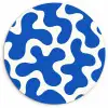 Vormen - Abstract - Blauw - Golven Wandcirkel plexiglas klein -3d