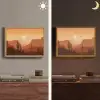 Landschap - Woestijn - Cactussen - Zon Light Box met batterij (Wandlamp) middel -sfeer3