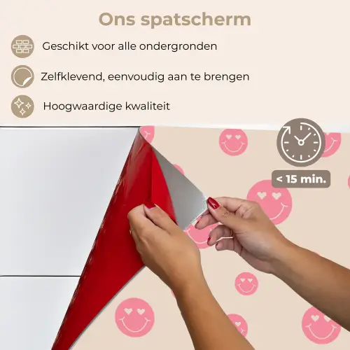Smiley - Hart - Ogen - Patroon keuken achterwand spatscherm klein 900 -spatscherm_NL