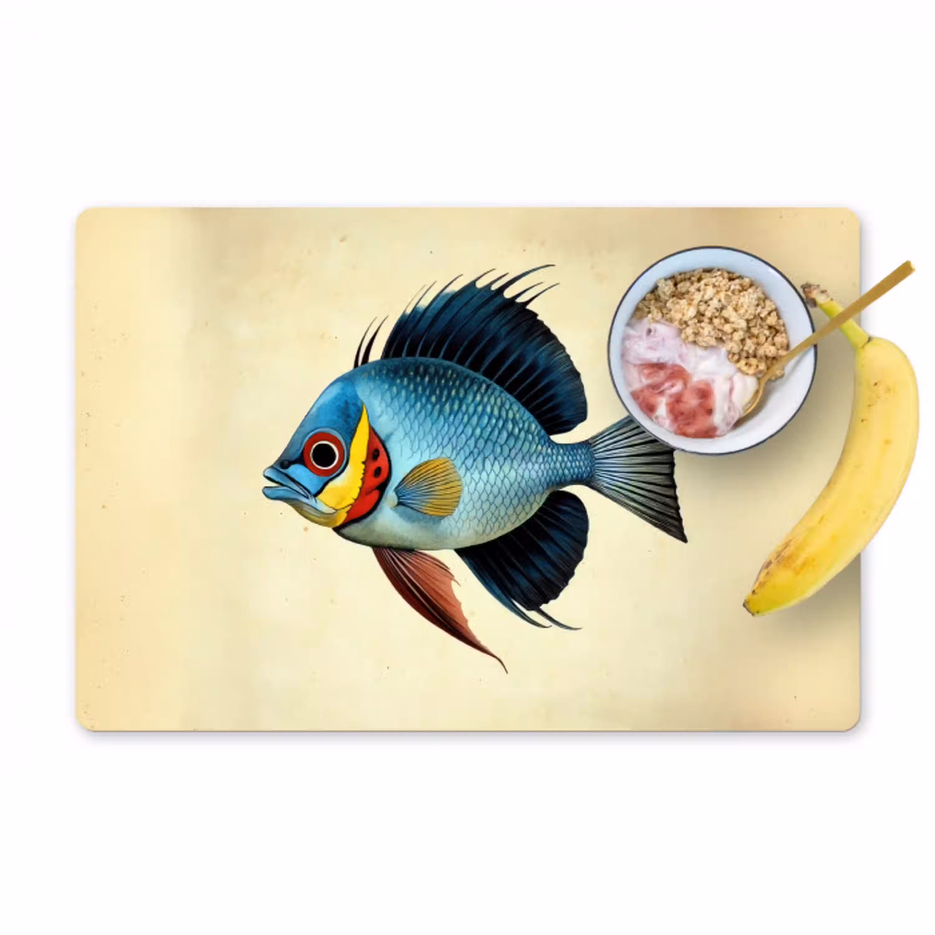 Blauw - Kieuwen - Vis - Illustratie Placemat vinyl groot -zzzproduct_Kitchenyeah-website