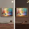 Kleurrijk - Olieverf - Water - Boot Light Box met batterij (Wandlamp) middel -sfeer3