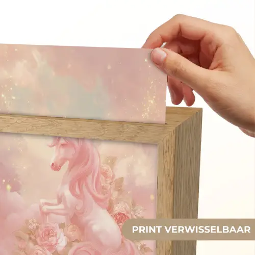 Eenhoorn - Wolken - Roze Light Box met kabel (Kinderlampje) klein -USP_websiteprintNL