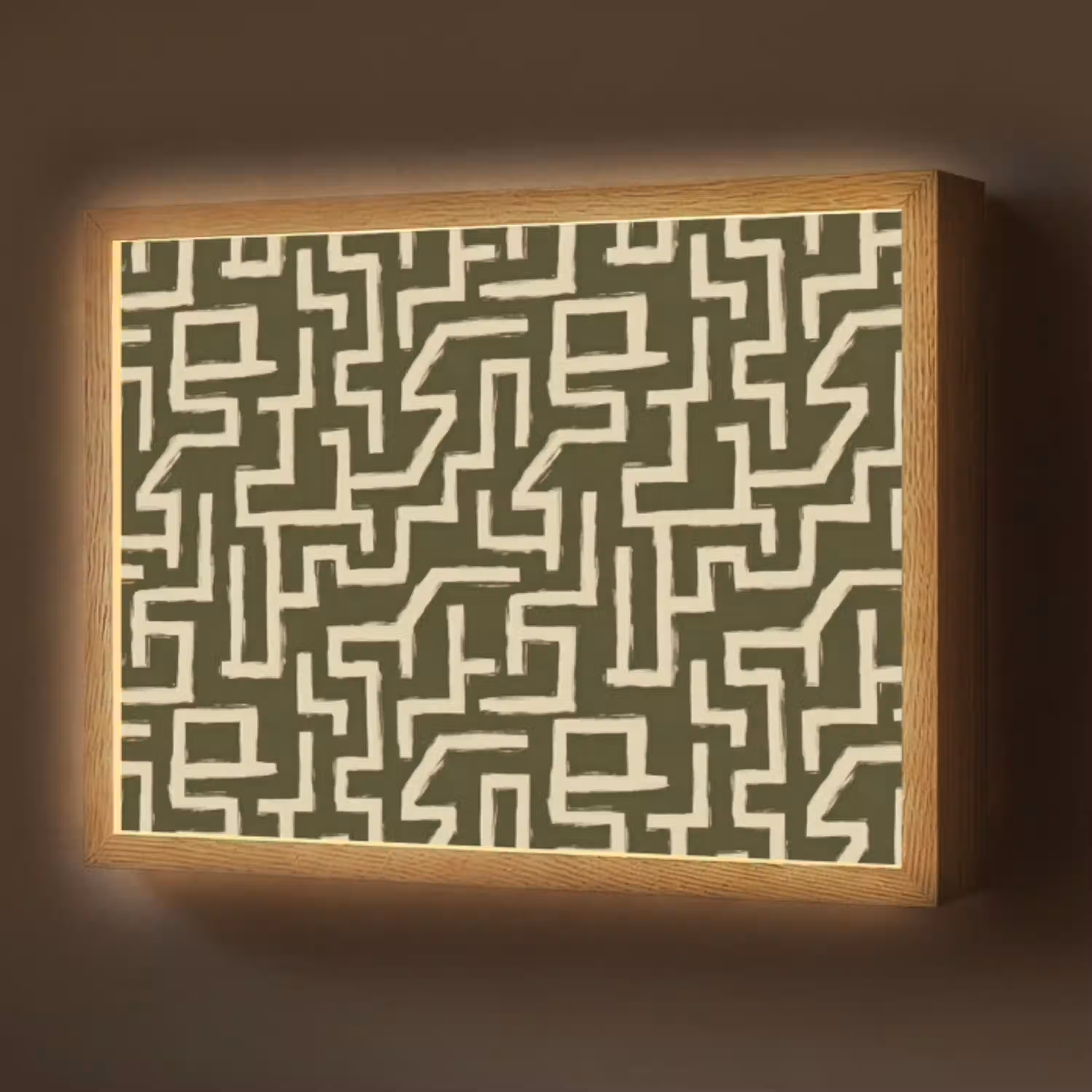 Abstract - Lijnen - Groen Light Box met batterij (Wandlamp) middel 907 -z3d_website