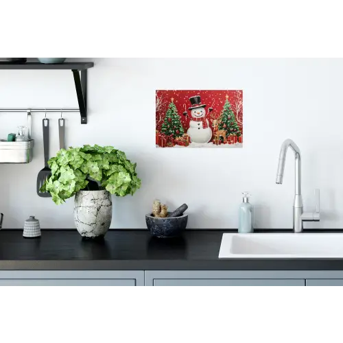 Feestvreugde - Winterbos - Kleurrijk Muursticker klein -keuken