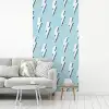 Blauw - Wit - Patroon - Bliksem fotobehang vinyl groot 64 -woonkamer