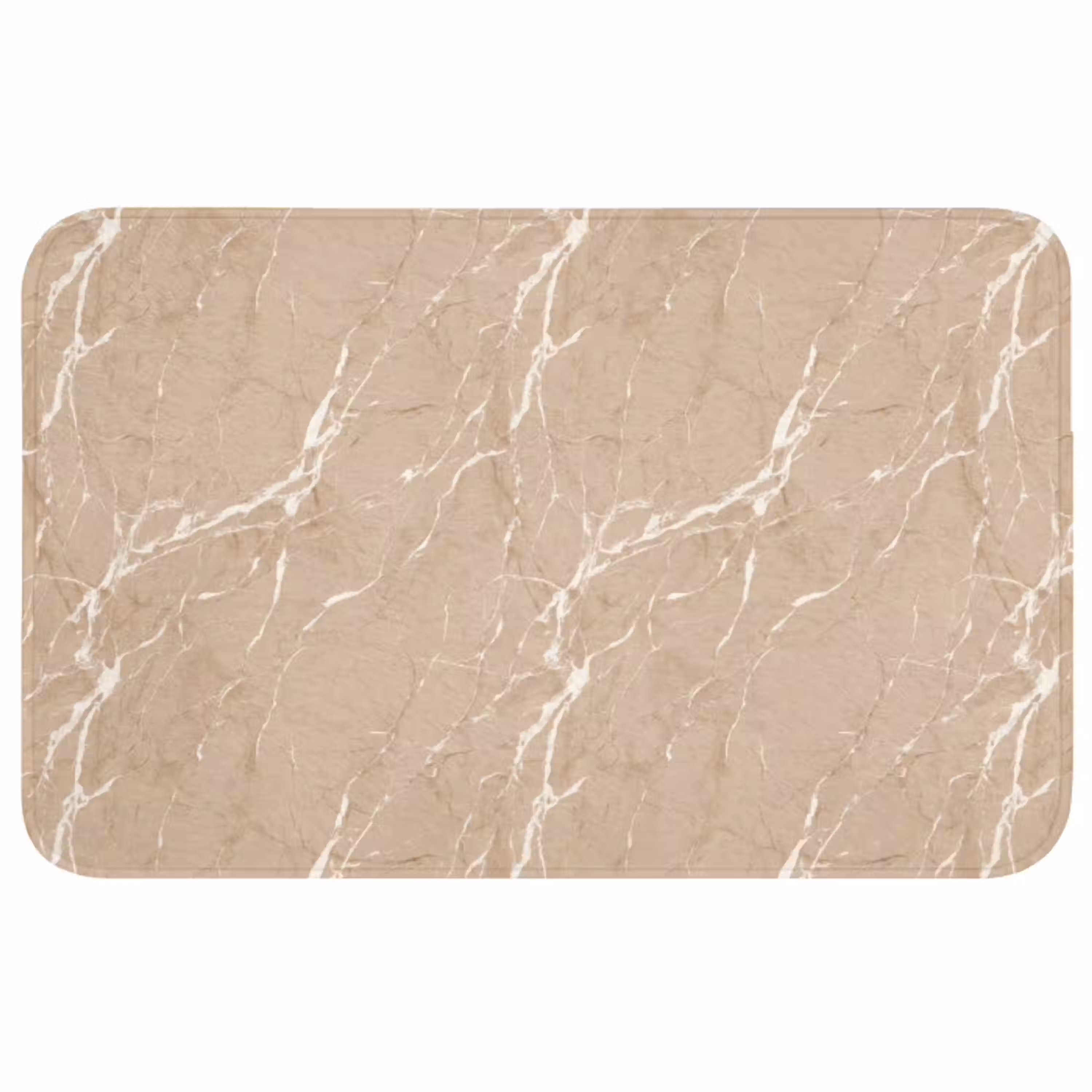 Beige - Marmer - Organisch - Wit Badmat middel 997 -3d