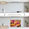 Drink - Bloemen - Yellow keuken achterwand spatscherm klein -voor_na_ES