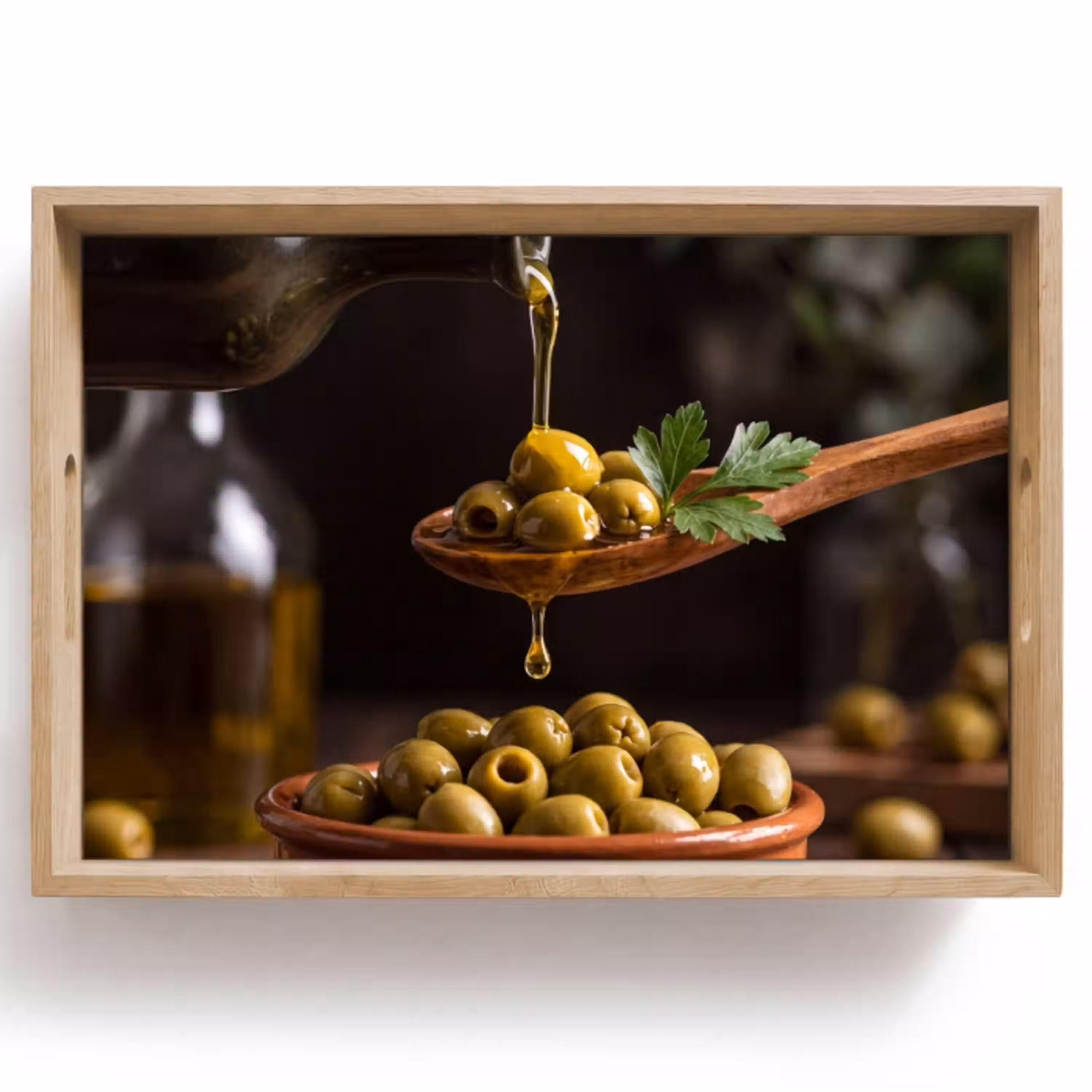 Olijven - Olijfolie - Eten Dienblad Rechthoek middel -z3d_shopping