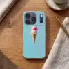 Bolletjes - Schepijs - Hoorntje - Blauw Telefoonhoesje iPhone 17 Pro klein -sfeer1