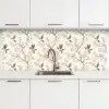 Takken - Vogels - Beige keuken achterwand 2 middel 871 -3d