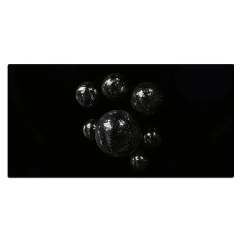Discoballen - Minimalistisch - Zwart Muismat XXL klein -3d_leeg