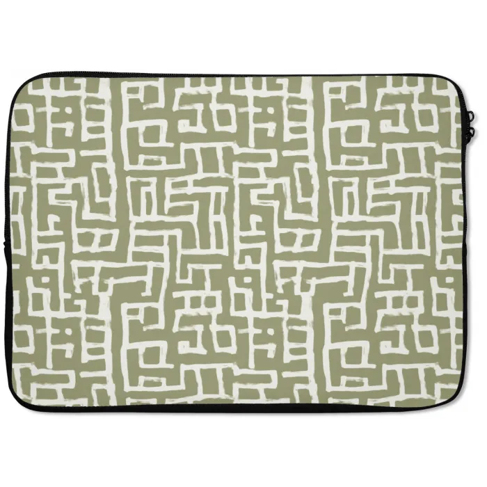 Grafisch - Patroon - Groen laptophoes neopreen klein 279 -zkaufland3dotto