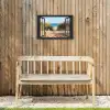 Doorkijk - Strand - Zee - Zand - Water - Helmgras - Duinen Tuinposter op houten frame 2 cm dik klein -sfeer4