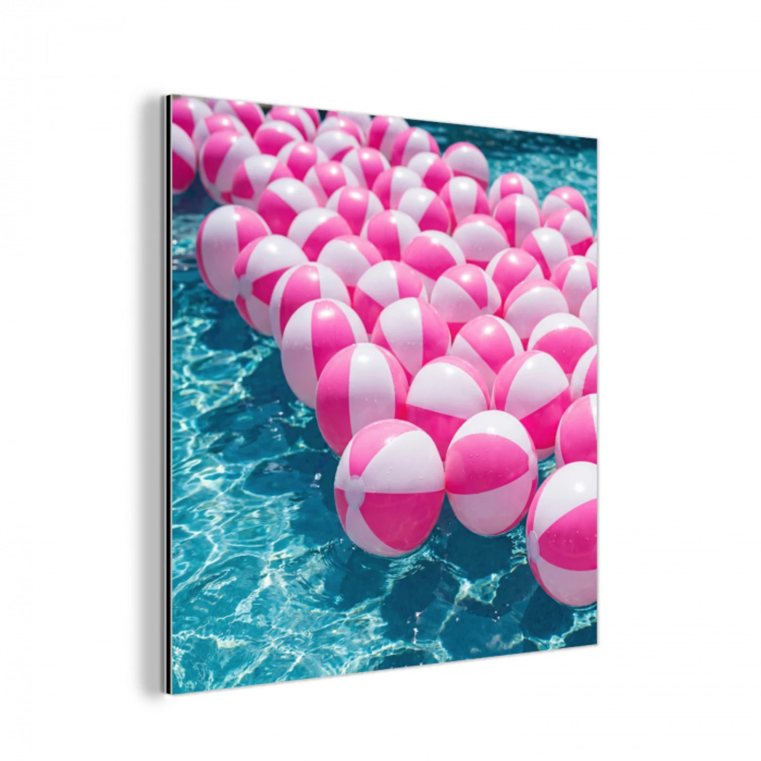 Strandballen - Roze - Water aluminium wit klein -3d