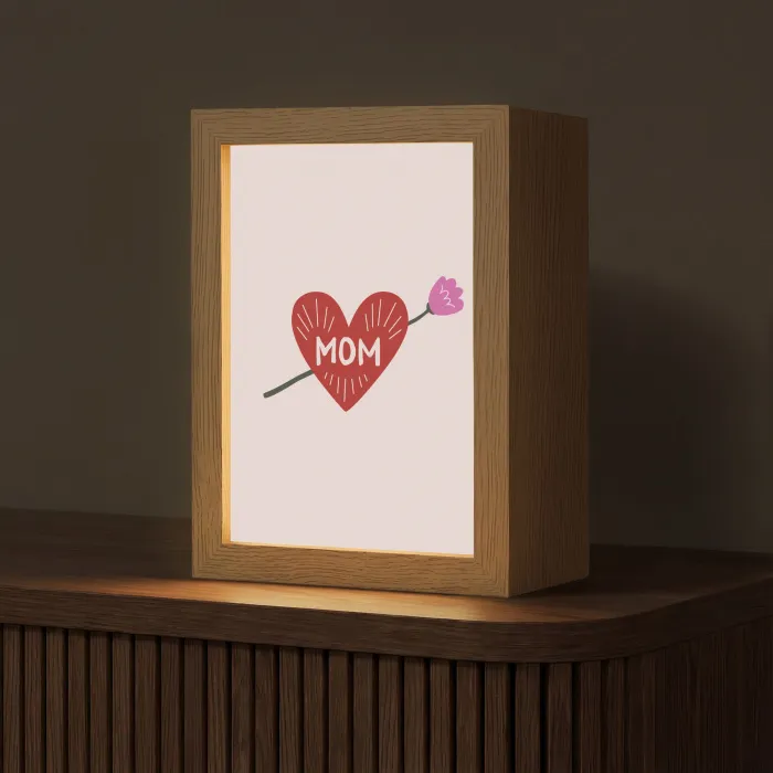Hart - Rood - Bloem - Moeder Light Box met kabel (Tafellamp) klein -z3d_website