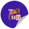 Yes fun - Kleurrijk - Collage-stijl Wandcirkel behangsticker klein -3d