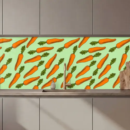 Vintage - Wortel - Patronen - Groente keuken achterwand 2 middel 871 zz_3dshopping