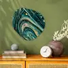 Marmerlook - Luxe - Goud - Turquoise - Glitter Wandcirkel Organisch Forex 3mm klein -sfeer2