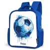 Voetbal - Inktspatten - Blauw - Bal Kinderrugzak - Blauw middel -schuin