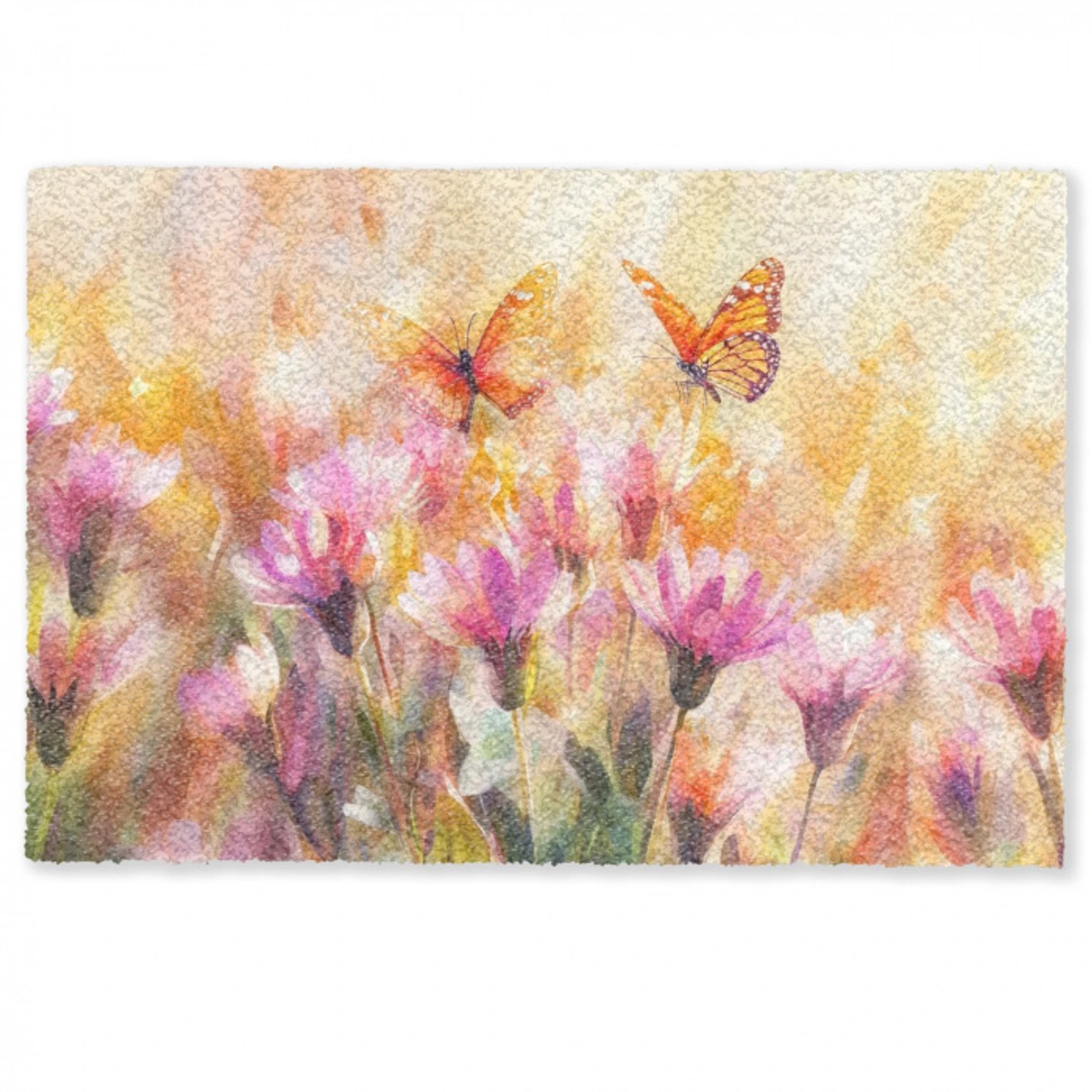 Vlinders - Oranje - Bloemen Deurmat klein -zkaufland3d