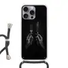 Bestek - Zwart - Wit Hoesje iPhone 16 Pro Max met koord klein -3d