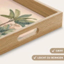 Tropisch landschap - palmbomen - Bloemen - Roze lucht Dienblad Rechthoek middel -USP_HandgreepDE