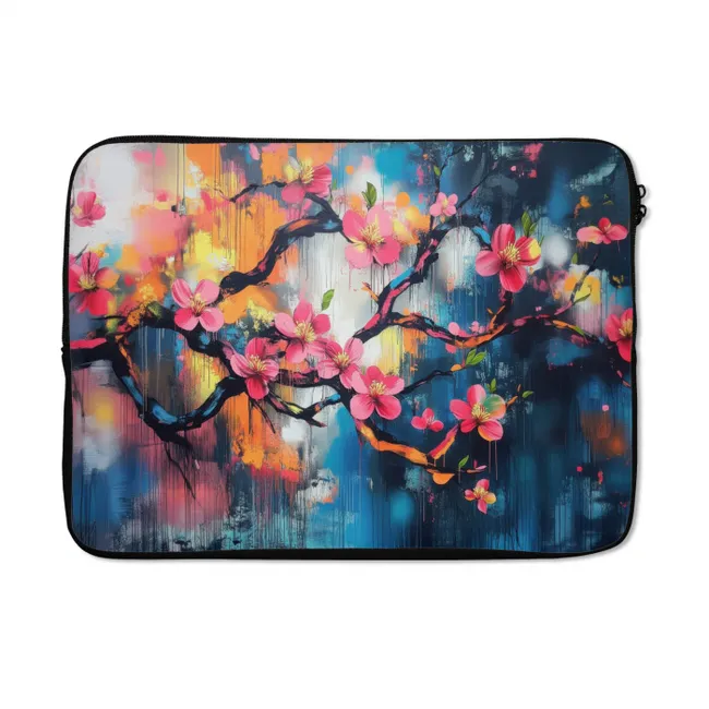 Laptophoes Bloemen - Tak - Artistiek - Roze