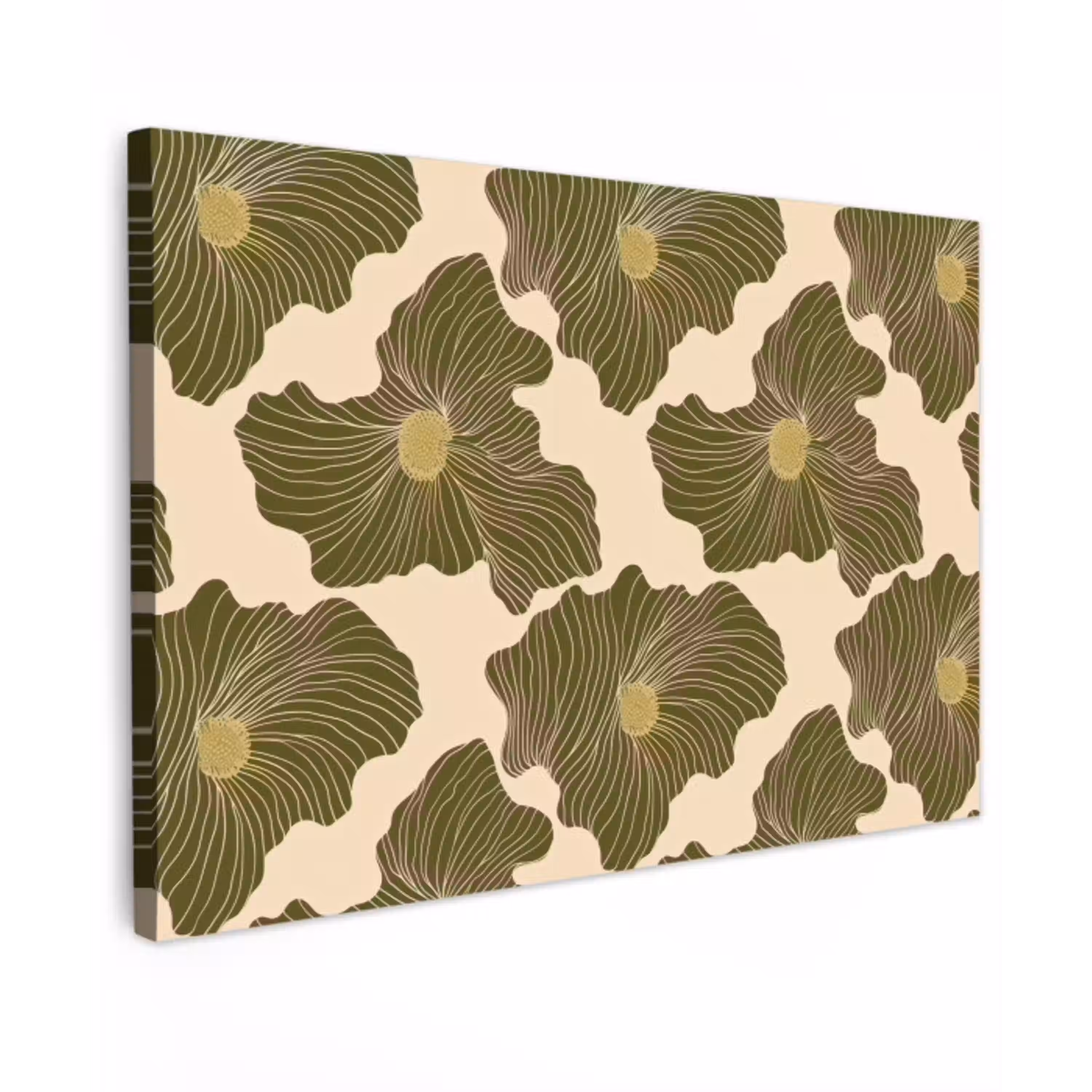Modern - Abstract - Groen Tuinposter op houten frame 2 cm dik klein 845 -3d