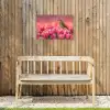 Roodborstje in Tulpenveld Tuinposter op houten frame 2 cm dik klein -sfeer4