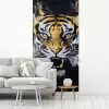 Tijger - Verfspatten - Goud fotobehang vinyl groot -woonkamer