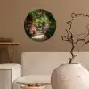 Doorkijk - Tropisch - Bloemen - Natuur Wandcirkel behangsticker klein -sfeer1